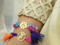 دستبندهای بافت و سنگ طرح جغد