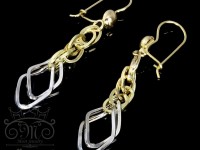 گوشواره آویز دورنگ لوزی