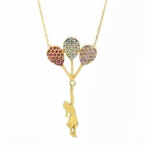 گردنبند مدل دختر و بادکنک