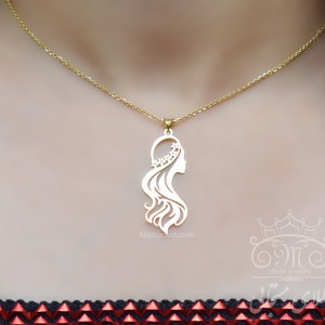 آویز  نیم رخ دختر