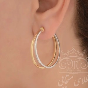 گوشواره حلقه ای دو رنگ
