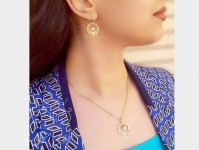 نیمست طلا مدور با جواهر مروارید