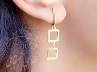 گوشواره هوکی طلا مربع