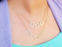 گردنبند مالتی لایر مربعی طلا