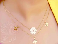 گردنبند دو لایه طلا اکسالیس