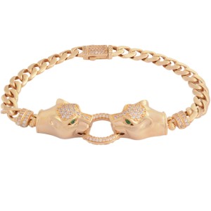دستبند طلا 18 عیار زنانه  مدل ببر جی اس