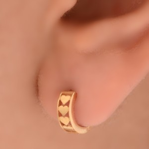 گوشواره طلا 18 عیار زنانه مدل قلب گرد لیتل جلوا کد 1