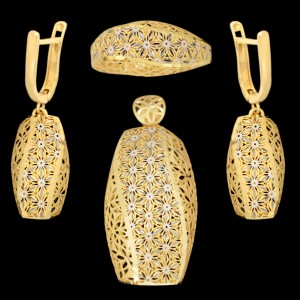 نیم ست طلا 18 عیار زنانه طلای مستجابی مدل آوا کد 1