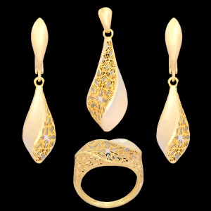 نیم ست طلا 18 عیار زنانه مدل آوا مخروطی کد2