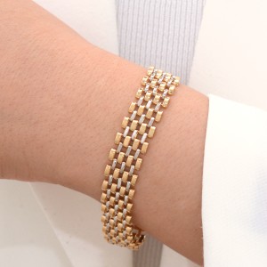 دستبند طلا 18 عیار زنانه  مدل رولکسی جلوا کد GR17.5