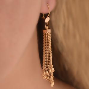 گوشواره طلا 18 عیار زنانه طلای مستجابی مدل گوی