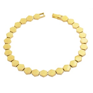 دستبند طلا 18 عیار زنانه طلای مستجابی مدل شش ضلعی