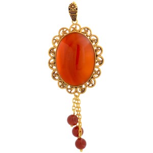 آویز گردنبند طلا 18 عیار زنانه طلای مستجابی مدل عقیق