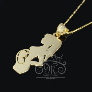 آویز گردنبند طلا 18 عیار زنانه طلای مستجابی مدل بارداری