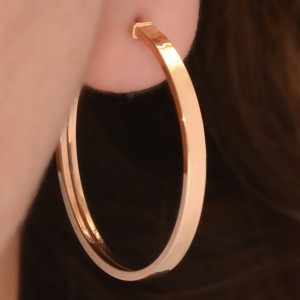 گوشواره طلا 18 عیار زنانه طلای مستجابی مدل حلقه ای کد 67