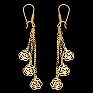 گوشواره طلا 18 عیار زنانه طلای مستجابی مدل گوشواره طلا 18 عیار زنانه طلای مستجابی مدل گل رز کد 3