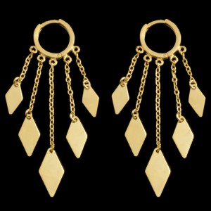 گوشواره طلا 18 عیار زنانه طلای مستجابی مدل روکو لوزی کد 14