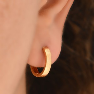 گوشواره طلا 18 عیار زنانه طلای مستجابی مدل آینه ای گرد کد 02