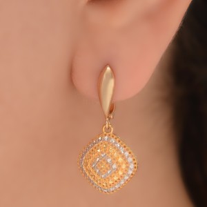گوشواره طلا 18 عیار زنانه طلای مستجابی کد 04