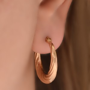 گوشواره طلا 18 عیار زنانه طلای مستجابی مدل حلقه ای کد 01