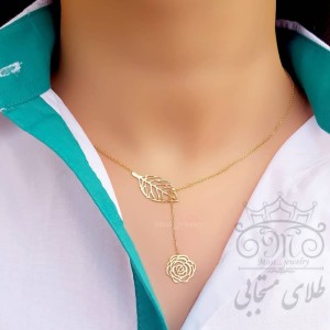 گردنبند کرواتی گل رز و برگ