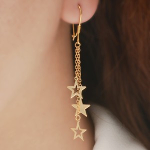 گوشواره طلا 18 عیار زنانه طلای مستجابی مدل ستاره کد 25