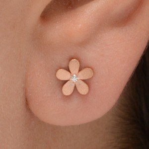 گوشواره طلا 18 عیار زنانه طلای مستجابی مدل گل کد 67016