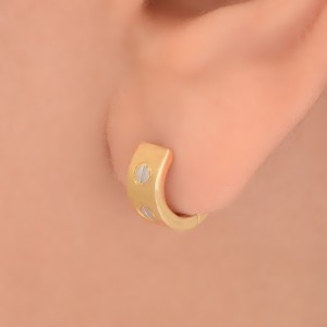 گوشواره طلا 18 عیار زنانه طلای مستجابی مدل حلقه ای گرد کد 13