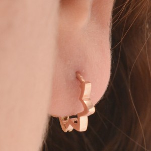 گوشواره طلا 18 عیار زنانه طلای مستجابی مدل حلقه ای کد 008