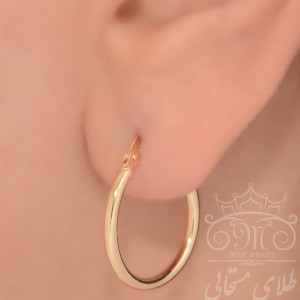 گوشواره طلا 18 عیار زنانه طلای مستجابی مدل حلقه ای کد 69