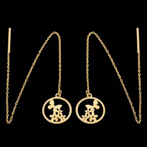 گوشواره طلا 18 عیار زنانه طلای مستجابی مدل گل و پروانه کد 57