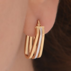 گوشواره طلا 18 عیار زنانه طلای مستجابی مدل حلقه ای کد 12