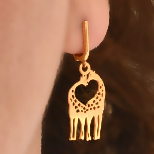 گوشواره طلا 18 عیار زنانه طلای مستجابی مدل زرافه کد 01