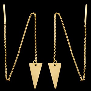 گوشواره طلا 18 عیار زنانه طلای مستجابی مدل مثلث کد 02