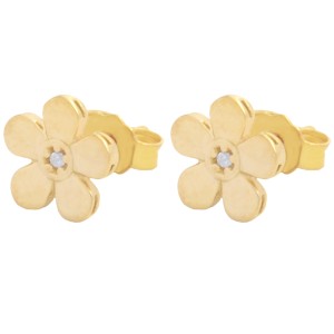 گوشواره طلا 18 عیار زنانه طلای مستجابی مدل گل کد 801