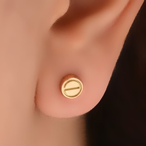 گوشواره طلا 18 عیار زنانه طلای مستجابی مدل گلگوش گرد کد 04