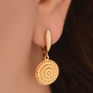 گوشواره طلا 18 عیار زنانه طلای مستجابی مدل آوا کد 02