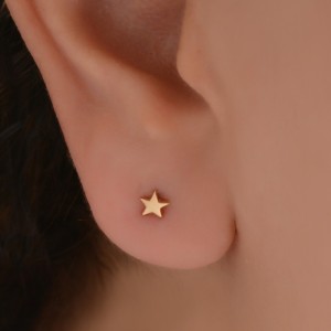 گوشواره طلا 18 عیار زنانه طلای مستجابی مدل ستاره کد 3
