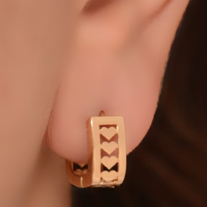 گوشواره طلا 18 عیار زنانه طلای مستجابی مدل کلیپسی قلب کد 011