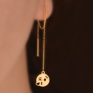 گوشواره طلا 18 عیار زنانه طلای مستجابی مدل استیکر کد 43