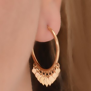 گوشواره طلا 18 عیار زنانه طلای مستجابی مدل روکو قلب کد 001