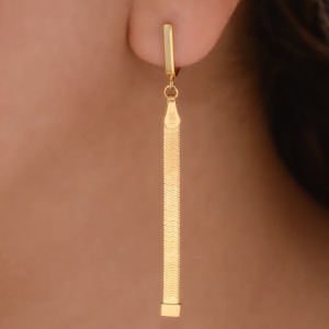 گوشواره طلا 18 عیار زنانه طلای مستجابی مدل هرینگبون کد 1