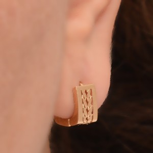 گوشواره طلا 18 عیار زنانه طلای مستجابی مدل جلوا گندمی کد 07