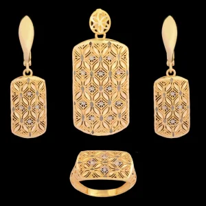 نیم ست طلا 18 عیار زنانه طلای مستجابی مدل آوا کد 6702