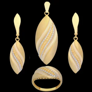 نیم ست طلا 18 عیار زنانه طلای مستجابی کد 676