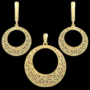 نیم ست طلا 18 عیار زنانه طلای مستجابی کد 677
