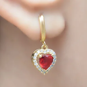 گوشواره طلا 18 عیار زنانه طلای مستجابی مدل قلب کد 670178