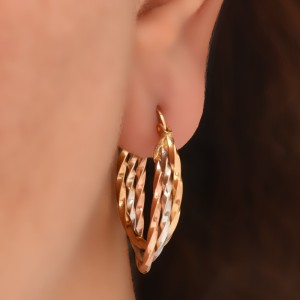 گوشواره طلا 18 عیار زنانه طلای مستجابی مدل حلقه ای کد 09