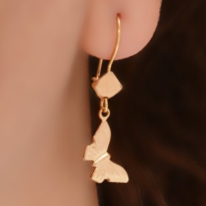 گوشواره طلا 18 عیار زنانه طلای مستجابی مدل پروانه کد 09