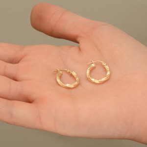 گوشواره طلا 18 عیار زنانه طلای مستجابی مدل حلقه ای کد V01